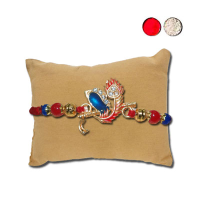 "AMERICAN DIAMOND (AD) RAKHI -AD 4090 A- CODE-001(Single Rakhi) - Click here to View more details about this Product